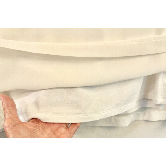 Vince Camuto Women's Chiffon Scoop‎ Neck Blouse Ivory Lined, XL - Picture 8 of 14